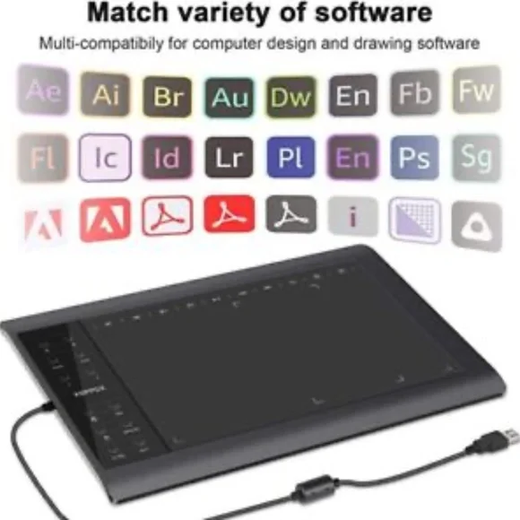 Graphics Drawing Tablet 10x6 Inch Large Active Area 8192 Levels - Picture 4 of 7